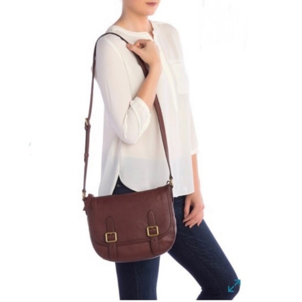 FRYE Lily Black Leather Crossbody Saddle Bag Purse